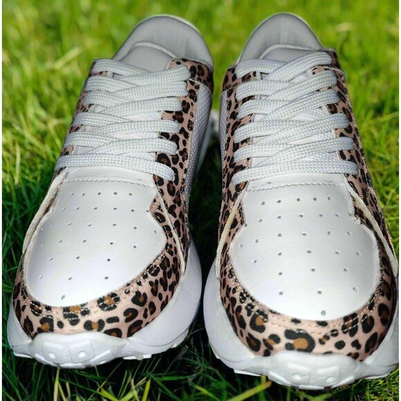 Women's Gold Star Leopard Print Sneakers - Picture 3 of 7